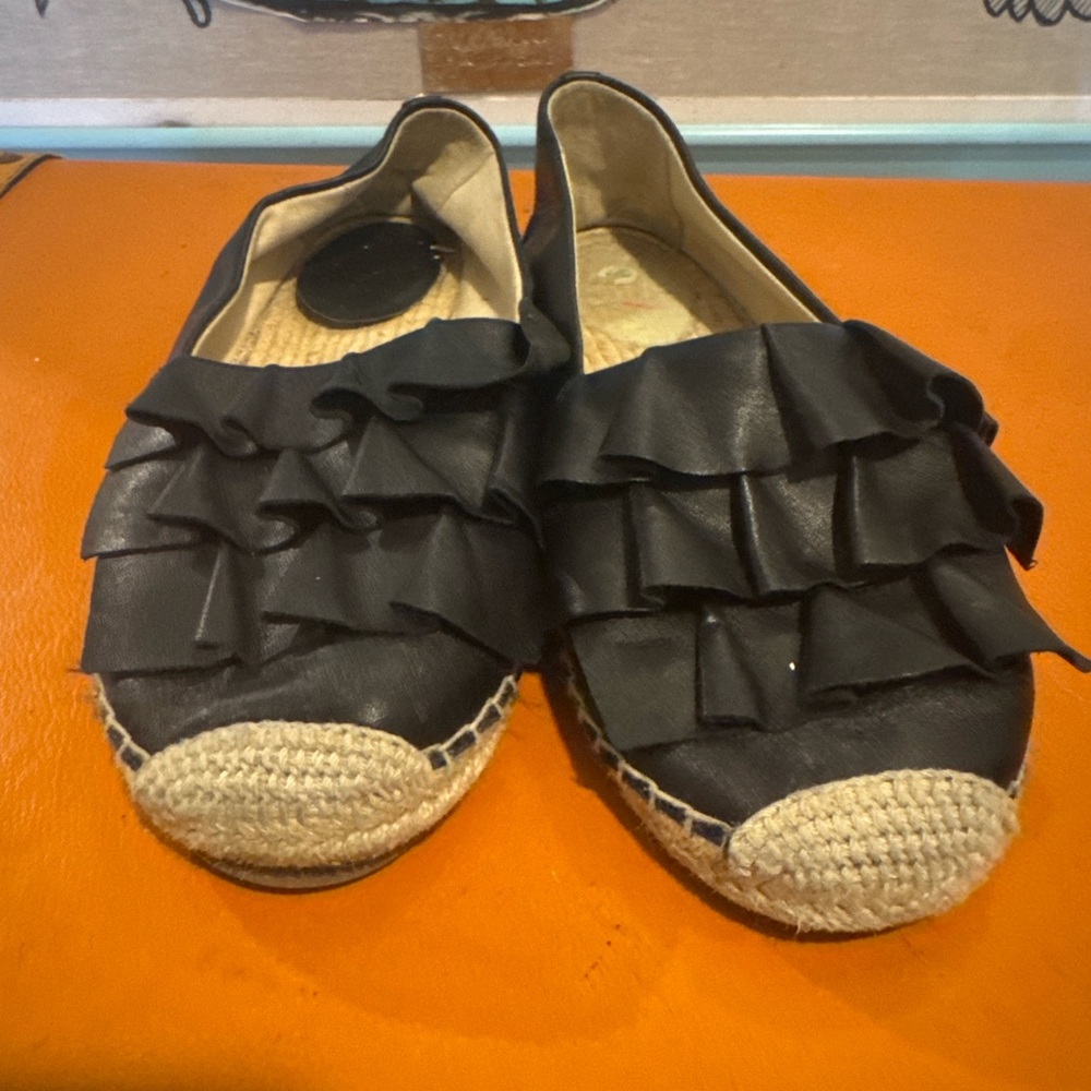 Michael Kors Black Ruffle Espadrilles